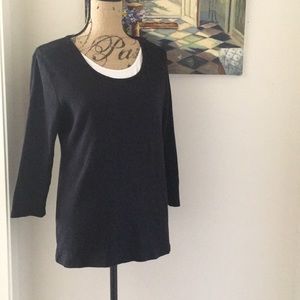 Croft and Barrow Scoop Neck with 3/4 Sleeve Tee